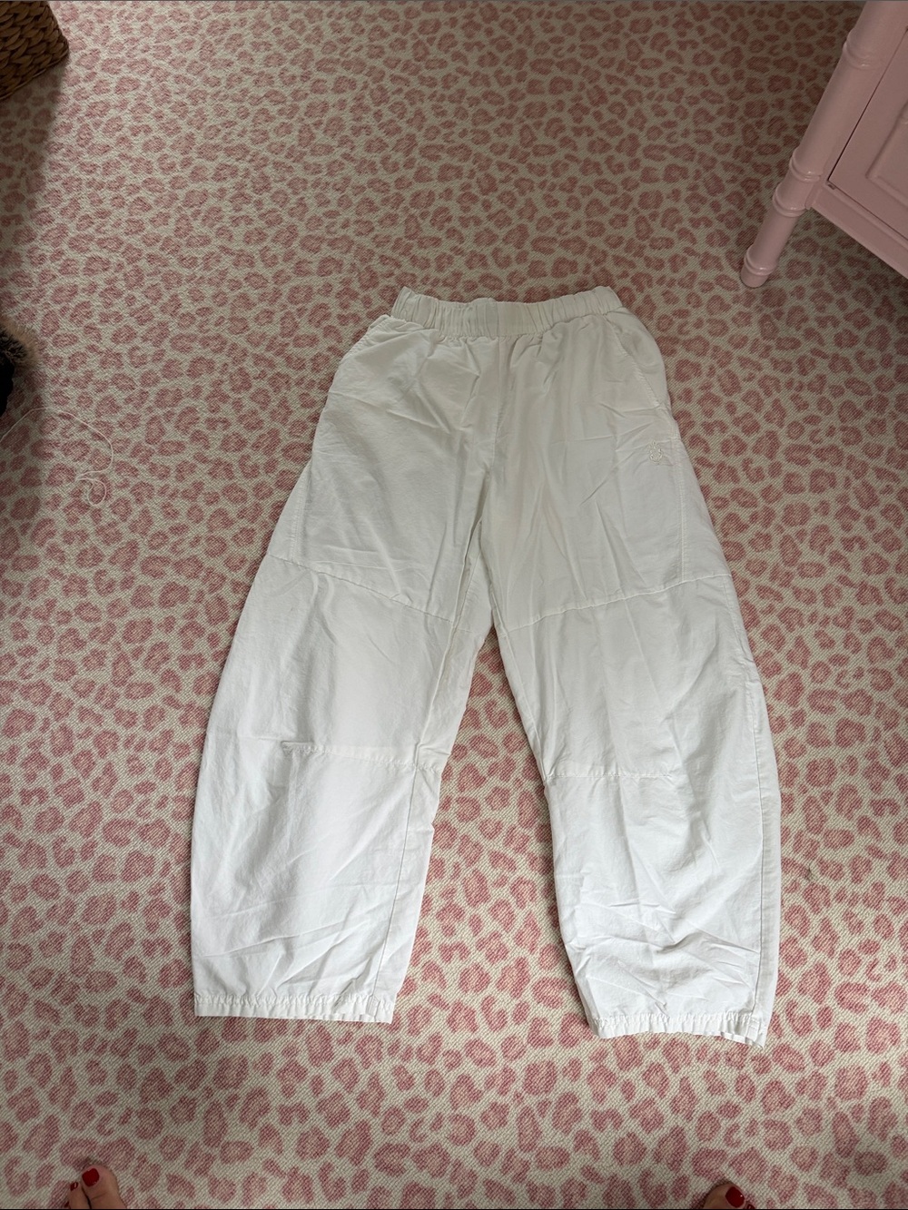 Free people movement game day White Elastic-Waist Cargo Jogger Pants